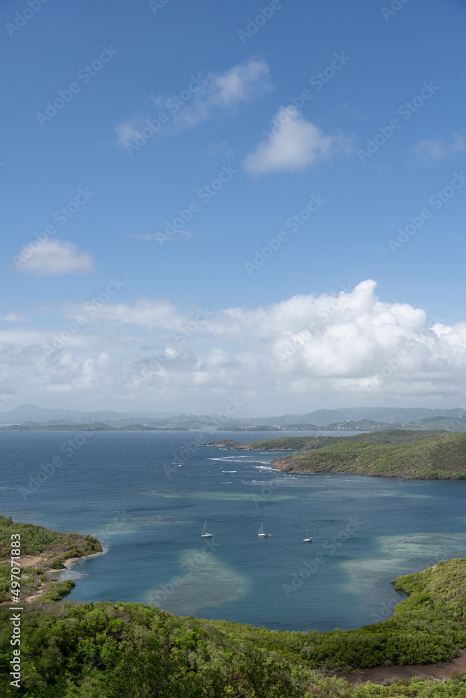 Plage avec vue en Martinique