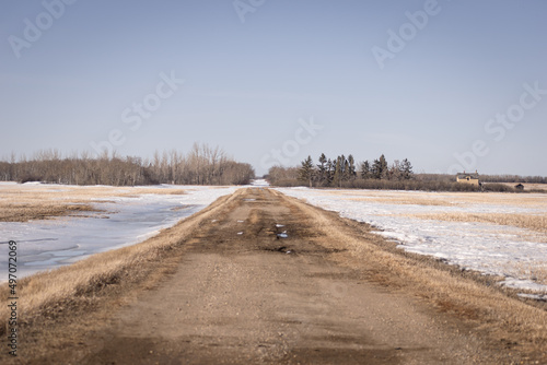 Fototapeta Naklejka Na Ścianę i Meble -  Muddy Road in SK, Canada