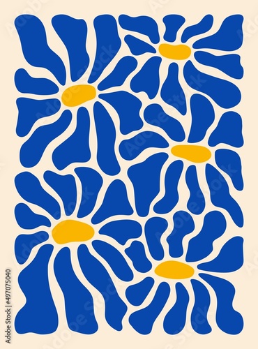 Fotobehang Botanical abstract art poster