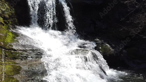 Water fall in spring mountain. At Ishikawa, Japan. photo