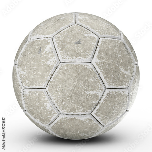 Old soccer ball  3d rendering