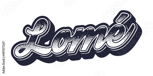 Lomé city name in retro three-dimensional graphic style