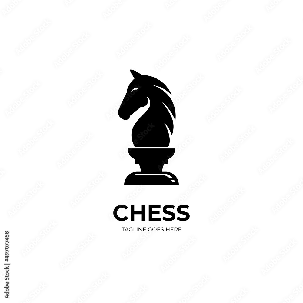 simple chess knight logo design vector, chess piece symbol illustration simple chess knight logo design vector, chess piece symbol illustration