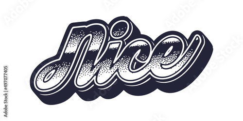 Nice city name in retro three-dimensional graphic style