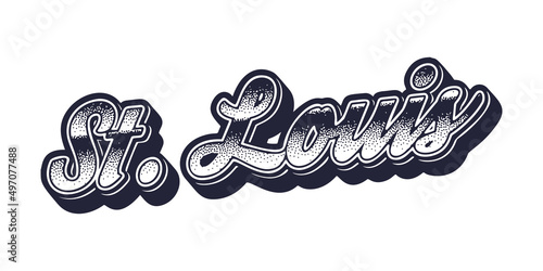 Fotografía St. Louis city name in retro three-dimensional graphic style