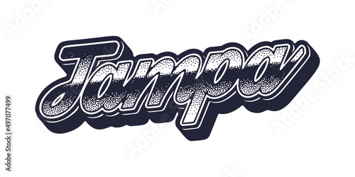 Tampa city name in retro three-dimensional graphic style