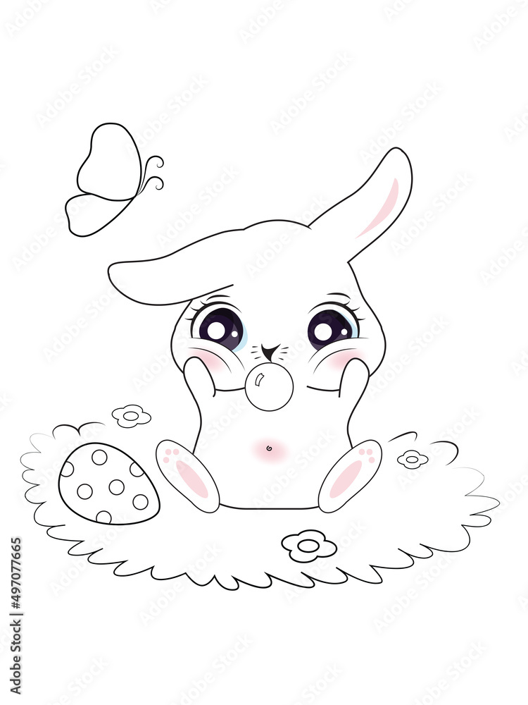 Cute little bunny sitting on the grass Cute little bunny sitting on the grass