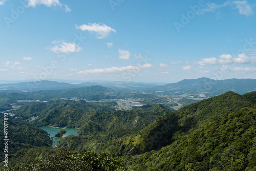 Bild auf Leinwand 佐賀県武雄市黒髪山山頂からの展望