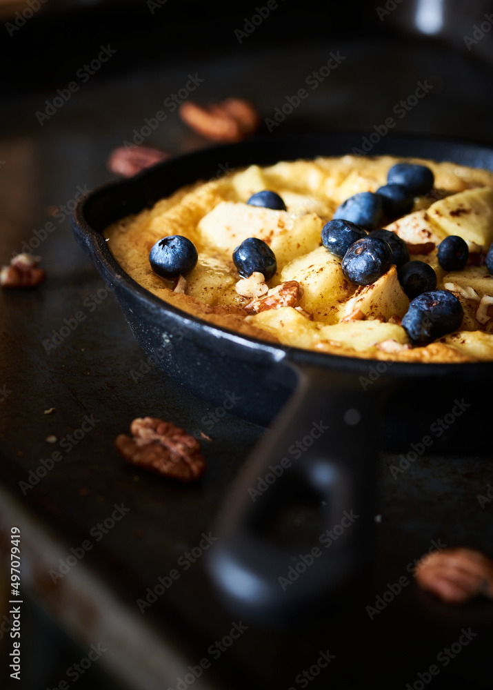 Dutch baby omelette with fruits Dutch baby omelette with fruits