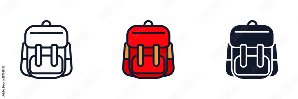 backpack icon symbol template for graphic and web design collection logo vector illustration - obrazy, fototapety, plakaty 