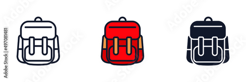 backpack icon symbol template for graphic and web design collection logo vector illustration