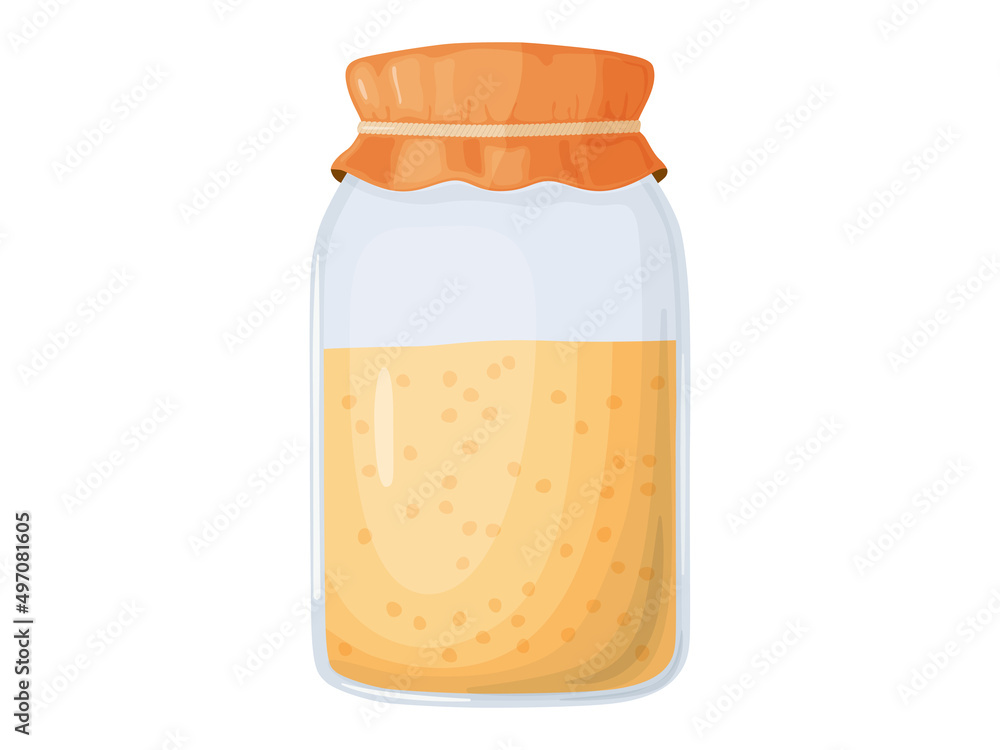 Sourdough. Dough for bread in a jar for home baking. Sourdough. Dough for bread in a jar for home baking.