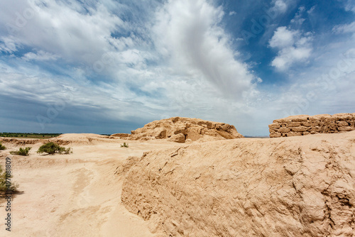 Ruins of Topraq Kala in Uzbekistan, Central Asia