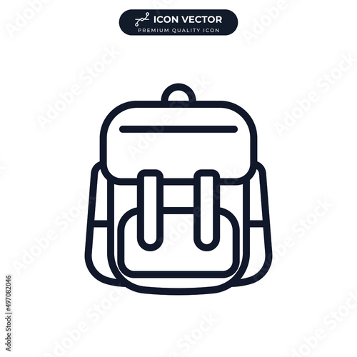 backpack icon symbol template for graphic and web design collection logo vector illustration