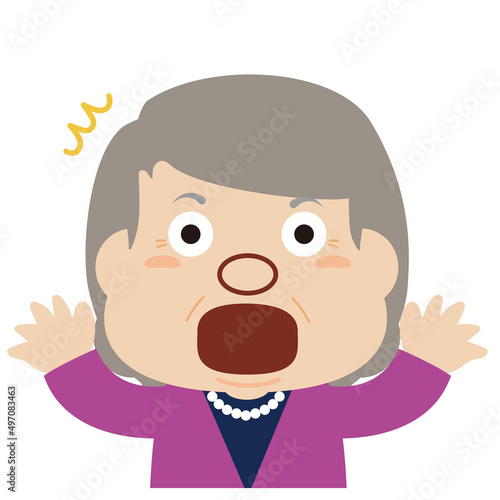 Wallpaper Mural シニア女性の表情：驚いた顔 Torontodigital.ca