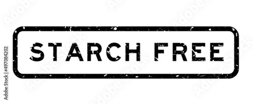 Grunge black starch free word square rubber seal stamp on white background