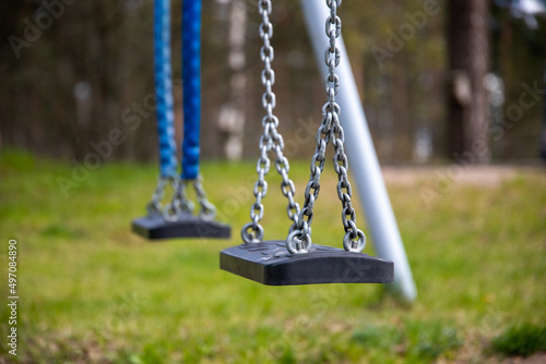 empty swing on the playground