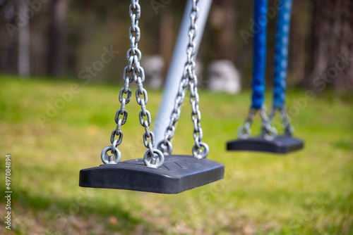 empty swing on the playground