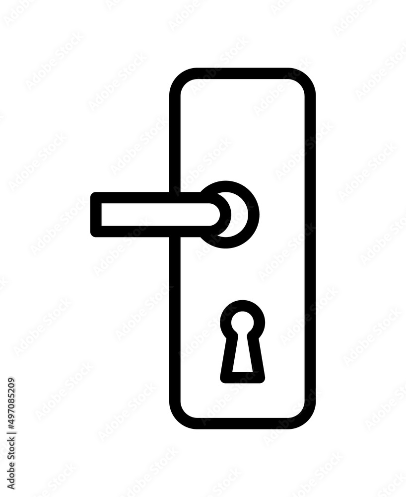 Lock and keys flat line icon. Outline sign for mobile concept and web design, store Lock and keys flat line icon. Outline sign for mobile concept and web design, store
