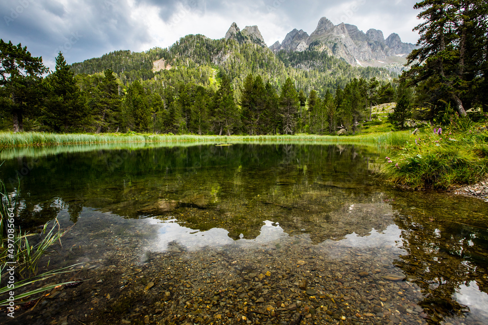Obraz premium Summer landscape in Posets Maladeta Nature Park, Spain