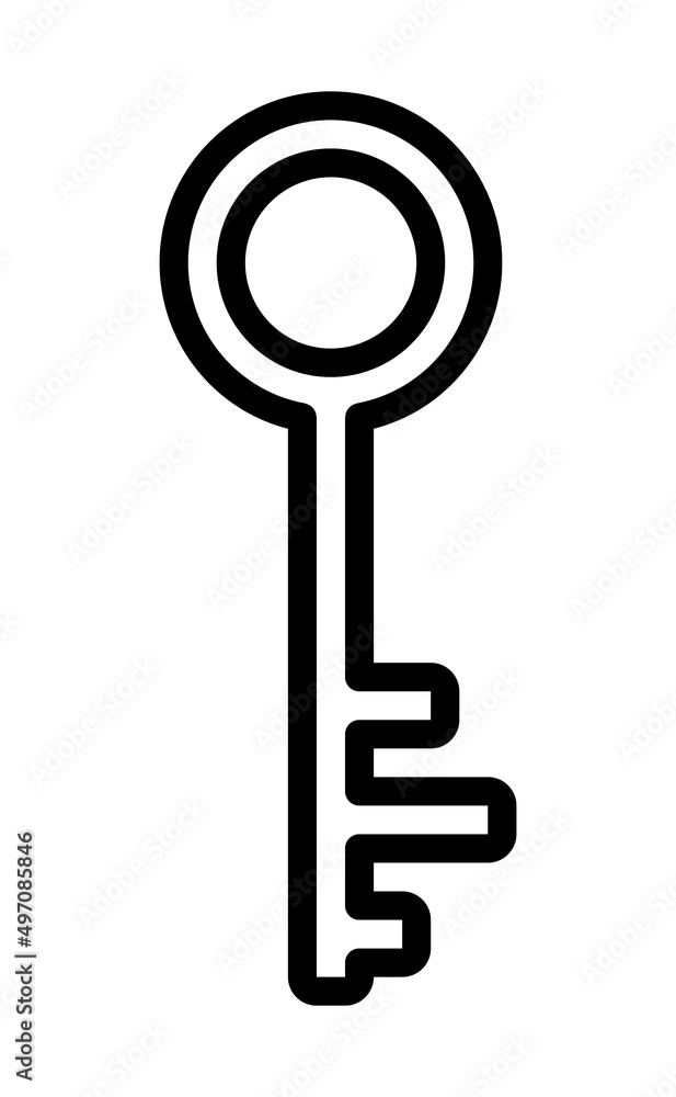 Lock and keys flat line icon. Outline sign for mobile concept and web design, store Lock and keys flat line icon. Outline sign for mobile concept and web design, store