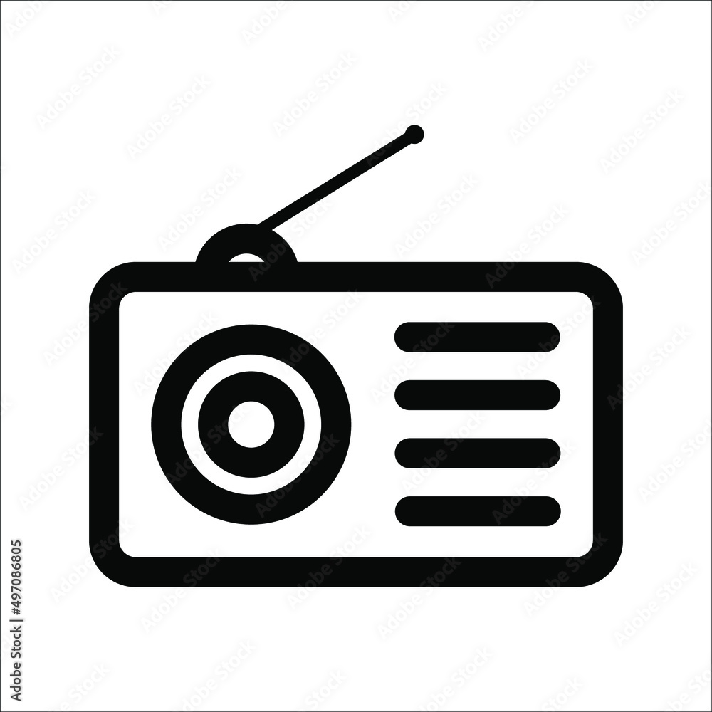 Radio Icon Vector Logo Template, on a white background. Radio Icon Vector Logo Template, on a white background.