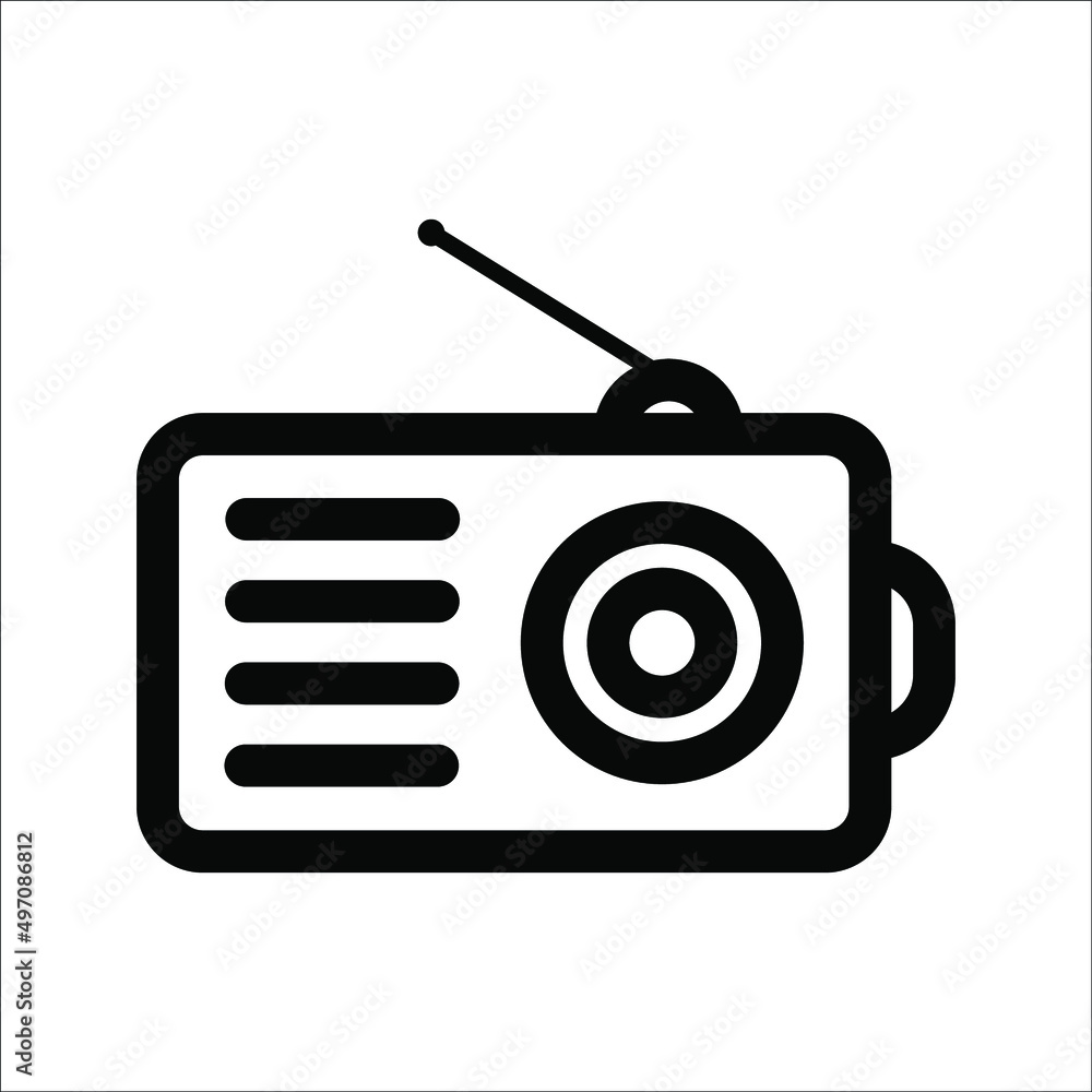 Radio Icon Vector Logo Template, on a white background. Radio Icon Vector Logo Template, on a white background.