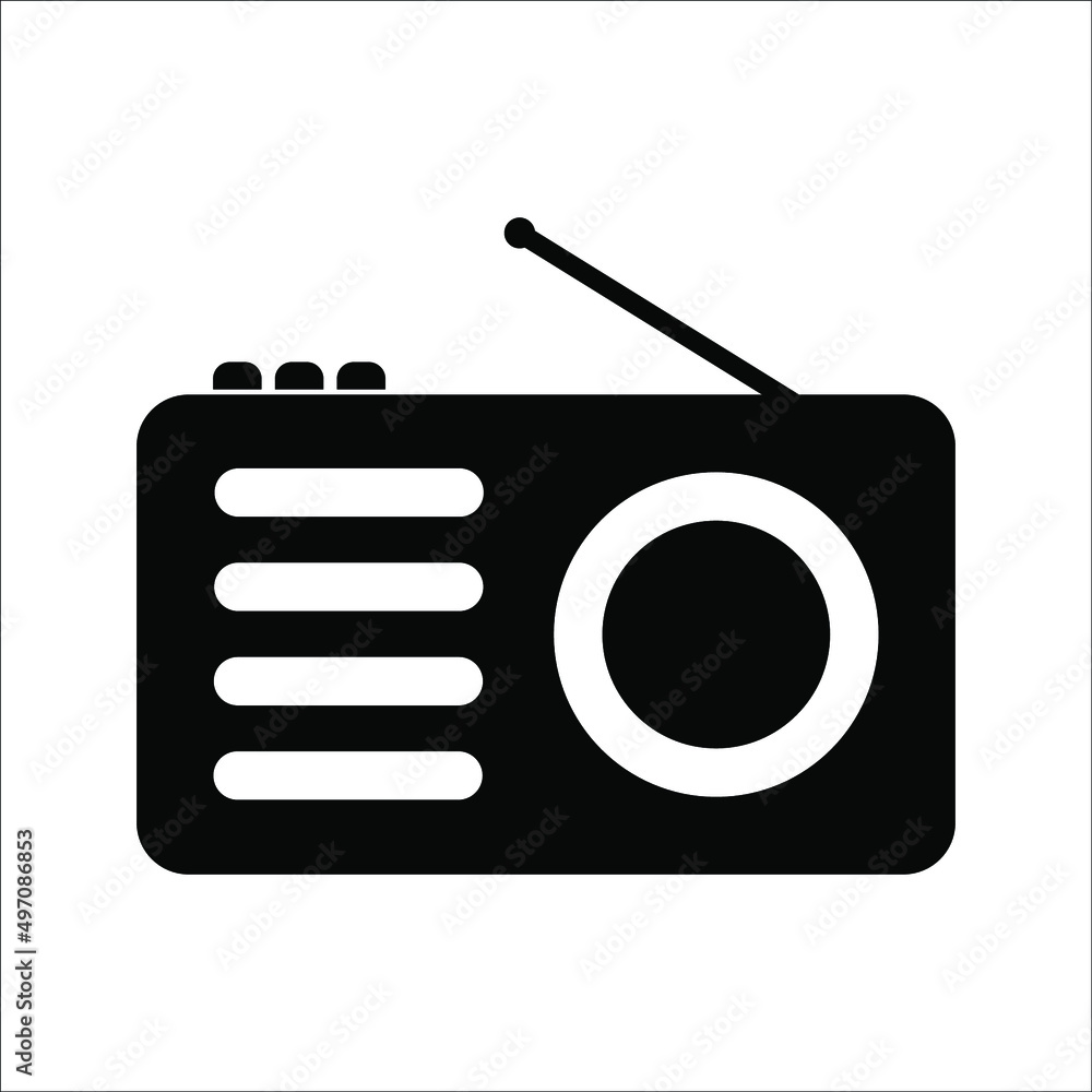 Radio Icon Vector Logo Template, on a white background. Radio Icon Vector Logo Template, on a white background.