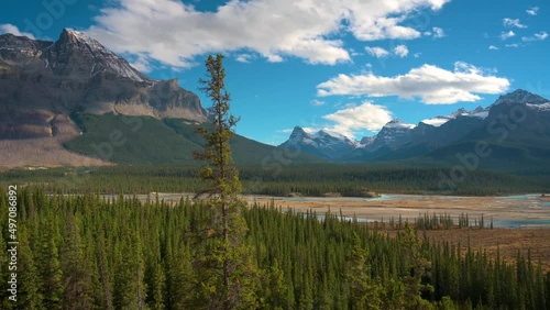 Pan right of Howse Pass Viewpoint in Banff National Park, Canada photo