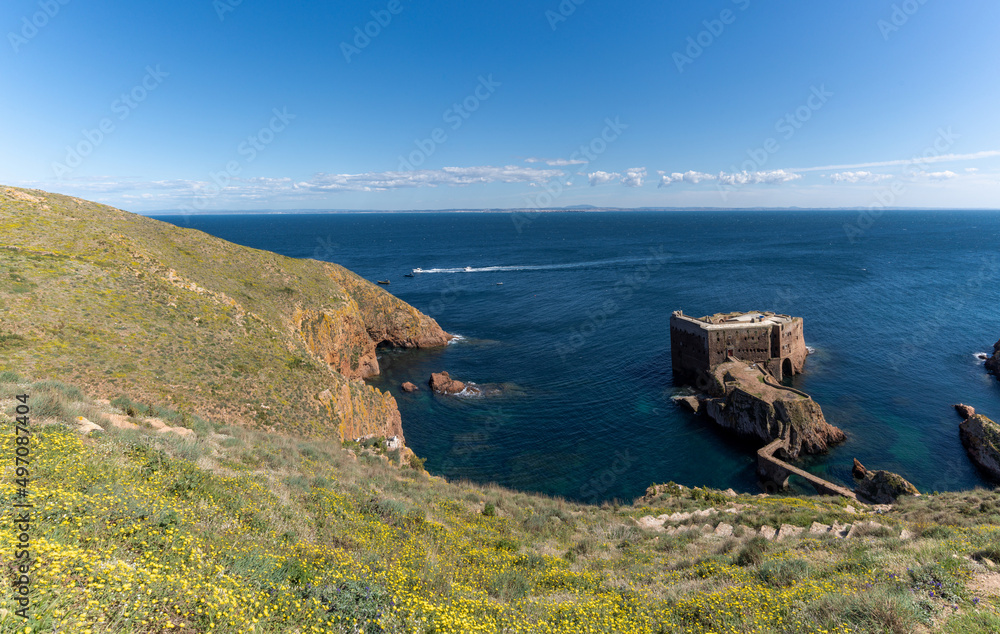 view of the Fort of Saint John the Baptist on Berlenga Grande Island in Portugal