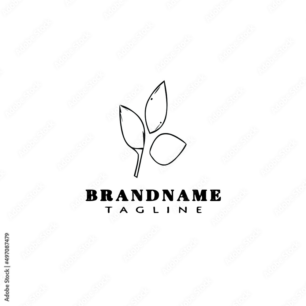 leaf logo cartoon icon design template black isolated vector illustration