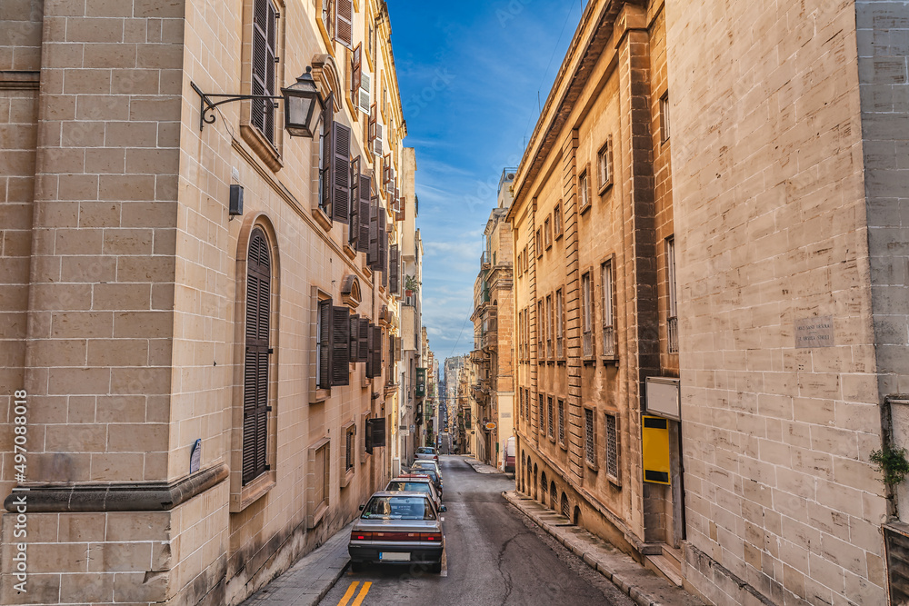 Valltetta streets and homes on Malta
