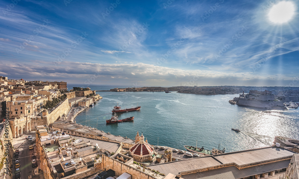 Valletta harbor on Malta