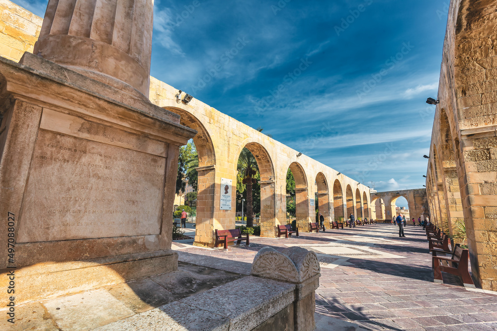 Fototapeta premium Upper Barakka Gardens in Valletta on Malta