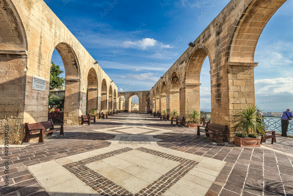 Obraz premium Upper Barakka Gardens in Valletta on Malta