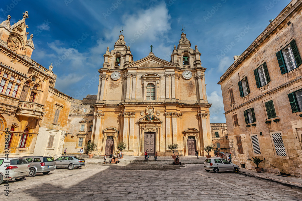 Small streets and palaces in Mdina home of Game of Thrones, Malta