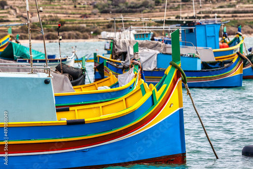 Wallpaper Mural Marsaxlokk harbor with multicoloured boats Malta Torontodigital.ca
