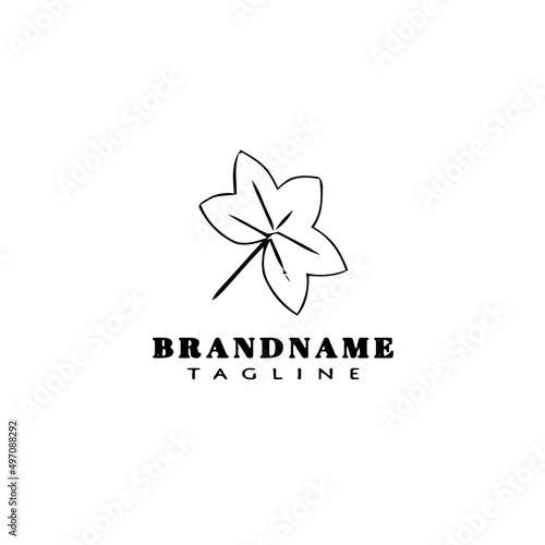 leaf logo cartoon icon design template black isolated vector illustration