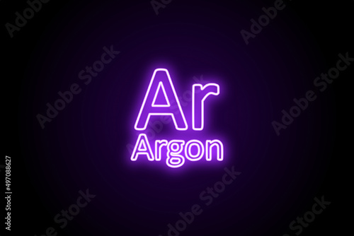 Argon noble gas periodic table element symbol photo