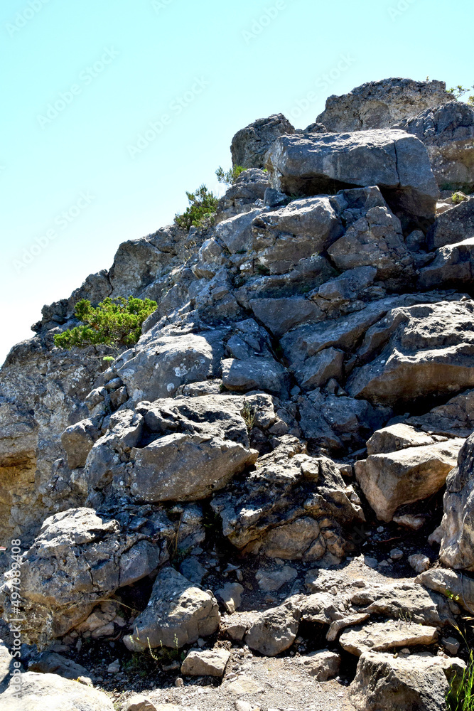 Mountain landscape. Rocks on Mount Koshka. Crimea Mountain landscape. Rocks on Mount Koshka. Crimea