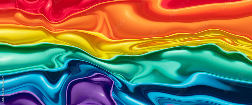 Rainbow waving community flag LGBT. Pride month concept Stock ...