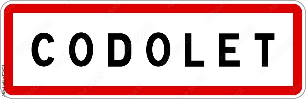 Panneau entrée ville agglomération Codolet / Town entrance sign Codolet Panneau entrée ville agglomération Codolet / Town entrance sign Codolet