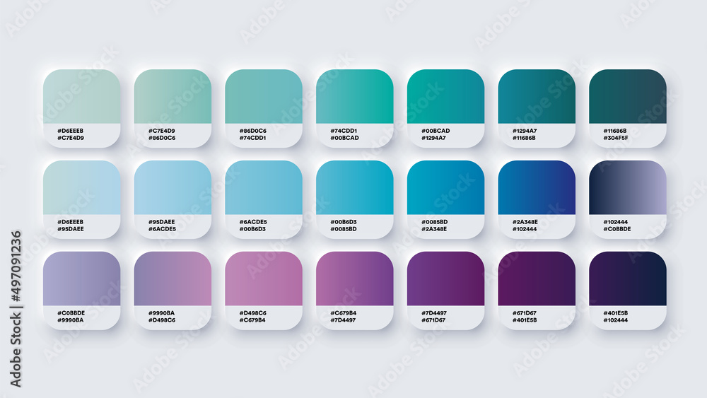 Vecteur Stock Pantone Colour Palette Catalog Samples Blue And Purple In 
