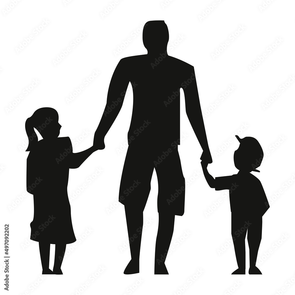 father with kids