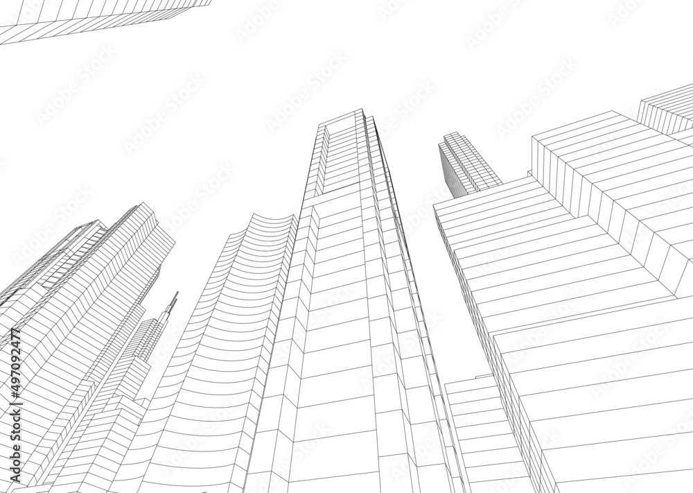 Fototapeta premium abstract architecture vector 3d illustration