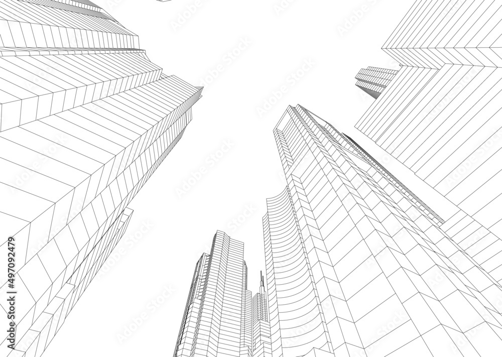 Fototapeta premium abstract architecture vector 3d illustration