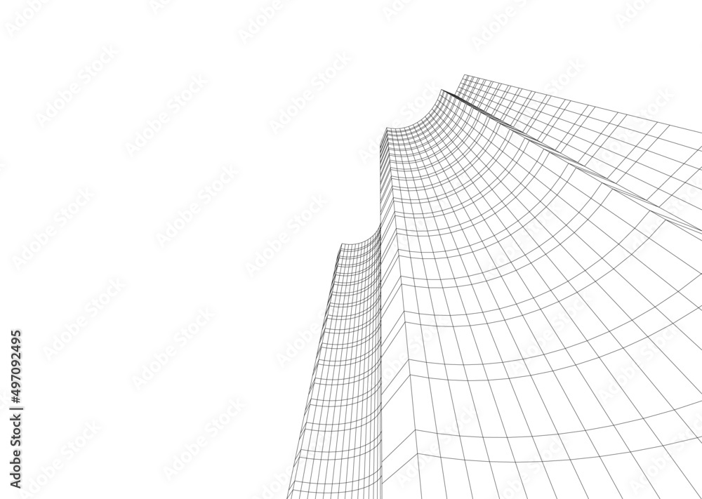 abstract architecture vector 3d illustration abstract architecture vector 3d illustration