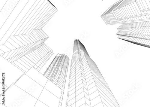 abstract architecture vector 3d illustration