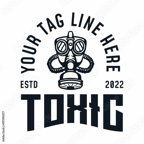 gas mask logo in vintage style