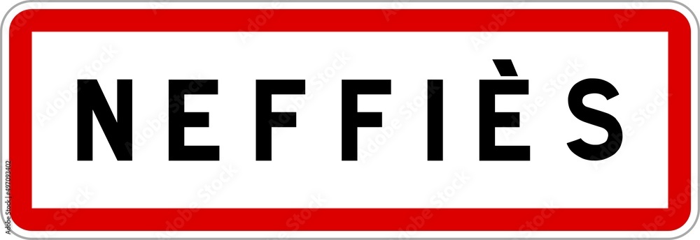 Panneau entrée ville agglomération Neffiès / Town entrance sign Neffiès Panneau entrée ville agglomération Neffiès / Town entrance sign Neffiès
